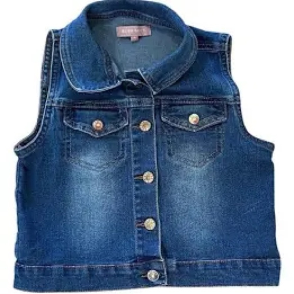 Girls blue Jean vest - 7 NWOT BCBG Jean jacket